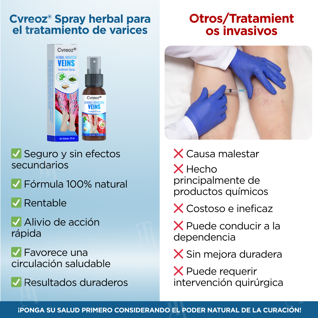 Cvreoz® Hierbas Varices Tratamiento Spray