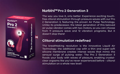 Nurbini™ Pro 2 Generation-Air-Pulse Clitoris Stimulating Vibrator with Liquid-Air Technology