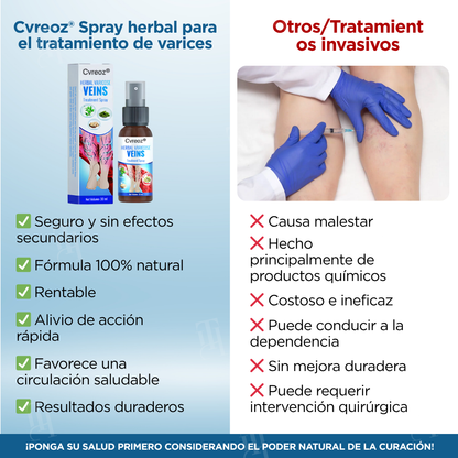 Cvreoz® Hierbas Varices Tratamiento Spray